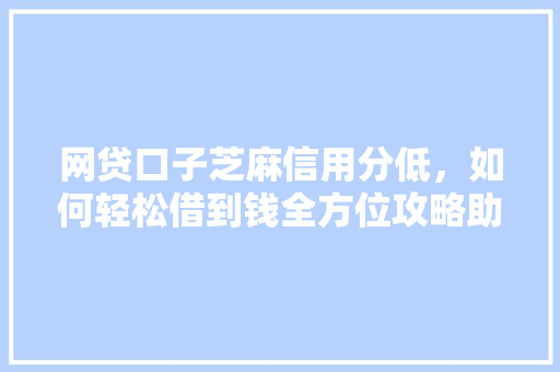 网贷口子芝麻信用分低，如何轻松借到钱全方位攻略助你解决难题