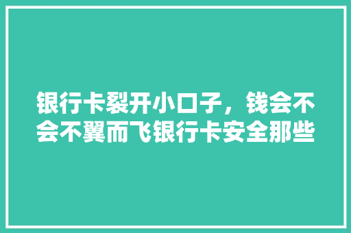 银行卡裂开小口子，钱会不会不翼而飞银行卡安全那些事儿