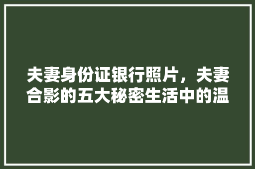 夫妻身份证银行照片，夫妻合影的五大秘密生活中的温馨瞬间
